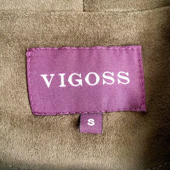 Vigoss Faux Suede Waterfall Zip Moto Jacket in Olive Green - Picture 7 of 8